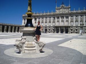 Outside the gorgeous palace in Madrid